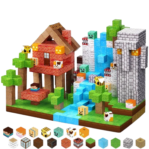 300szt Klocki Magnetyczne Minecraft Ogromny Zestaw