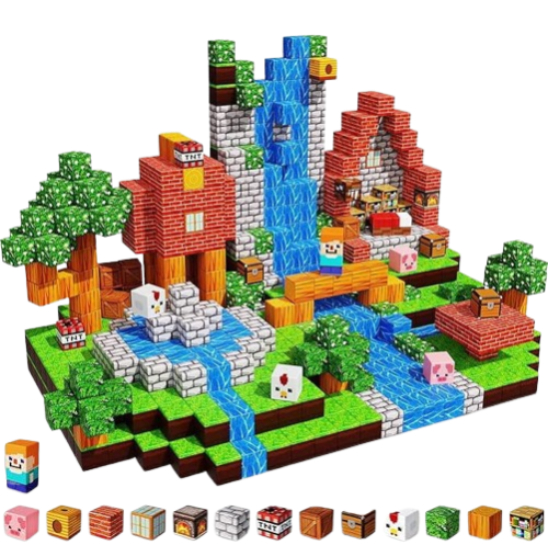 300szt Klocki Magnetyczne Minecraft Ogromny Zestaw