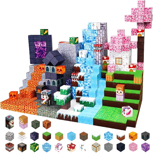 300szt Klocki Magnetyczne Minecraft Ogromny Zestaw