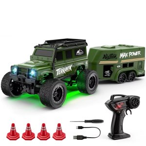 Samochód Auto RC 4x4 Do Terenu 1:64 Przyczepa