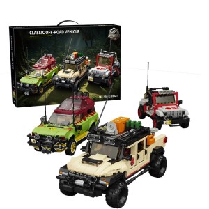 Klocki Zestaw Jurassic World ekspedycja pojazdy terenowe 3 wozy badawcze 1632 elementy